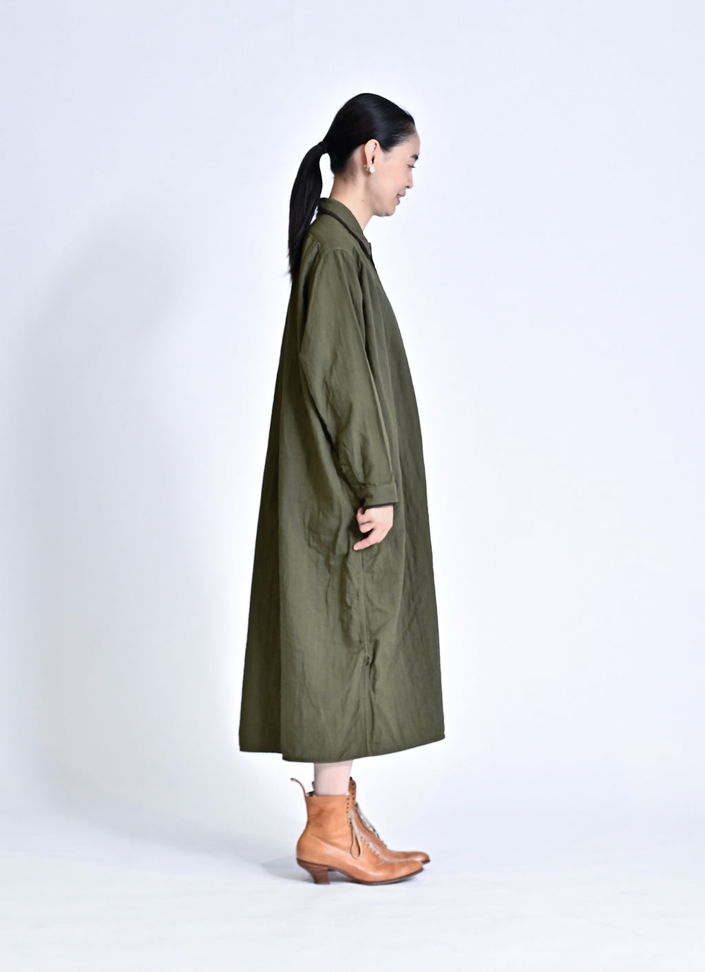 ガーゼロングシャツワンピース