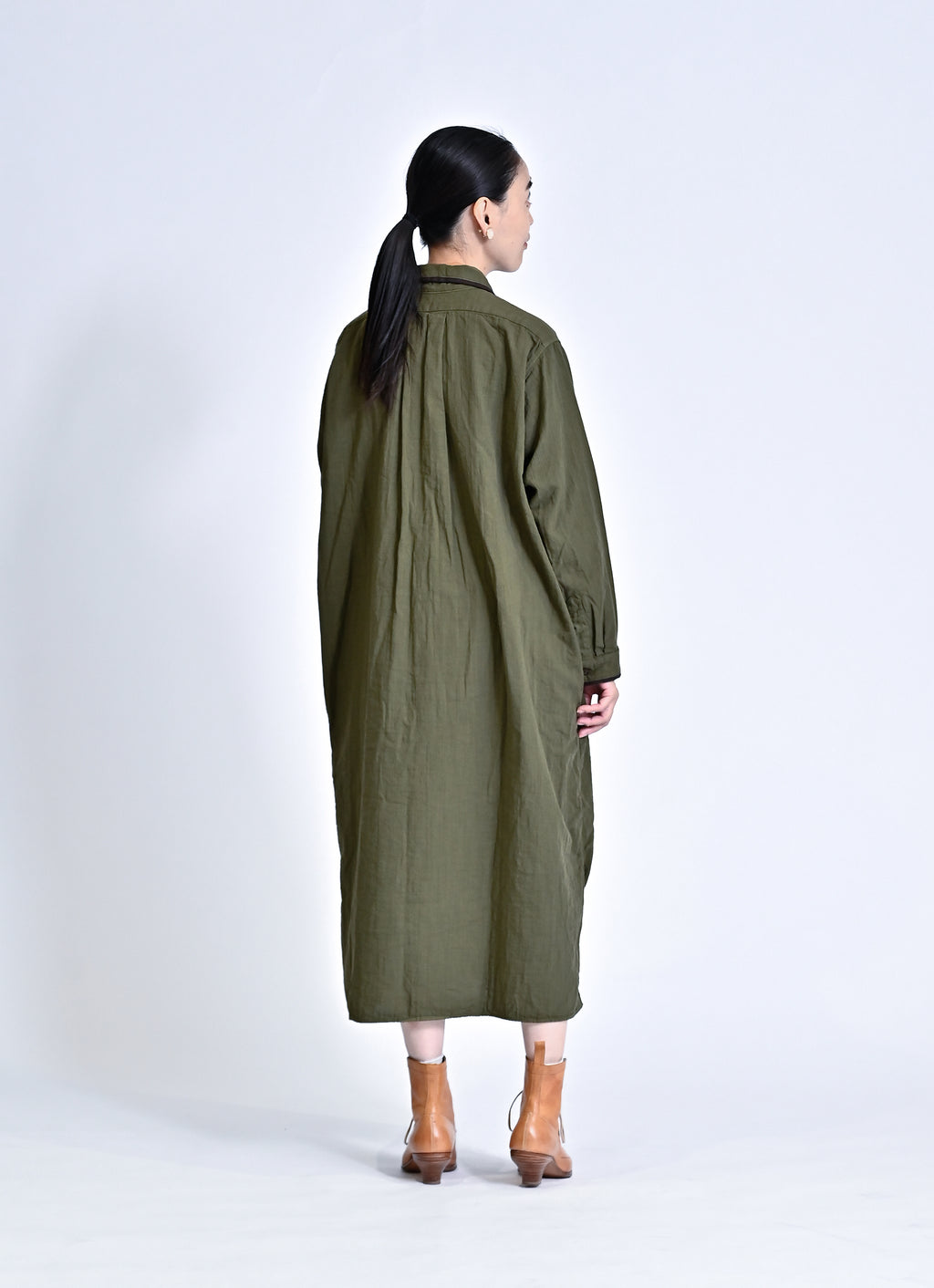 ガーゼロングシャツワンピース