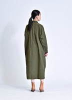 ガーゼロングシャツワンピース