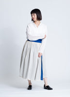 コットンリネンギャザーブラウス