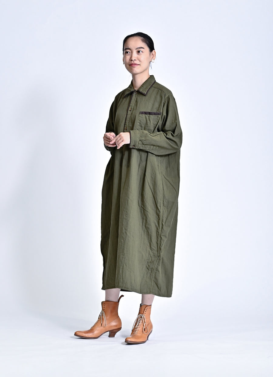 ガーゼロングシャツワンピース