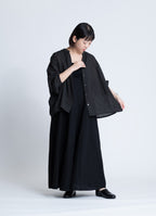 コットンリネンギャザーブラウス