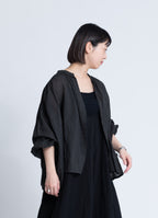 コットンリネンギャザーブラウス