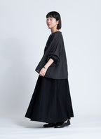 コットンリネンギャザーブラウス