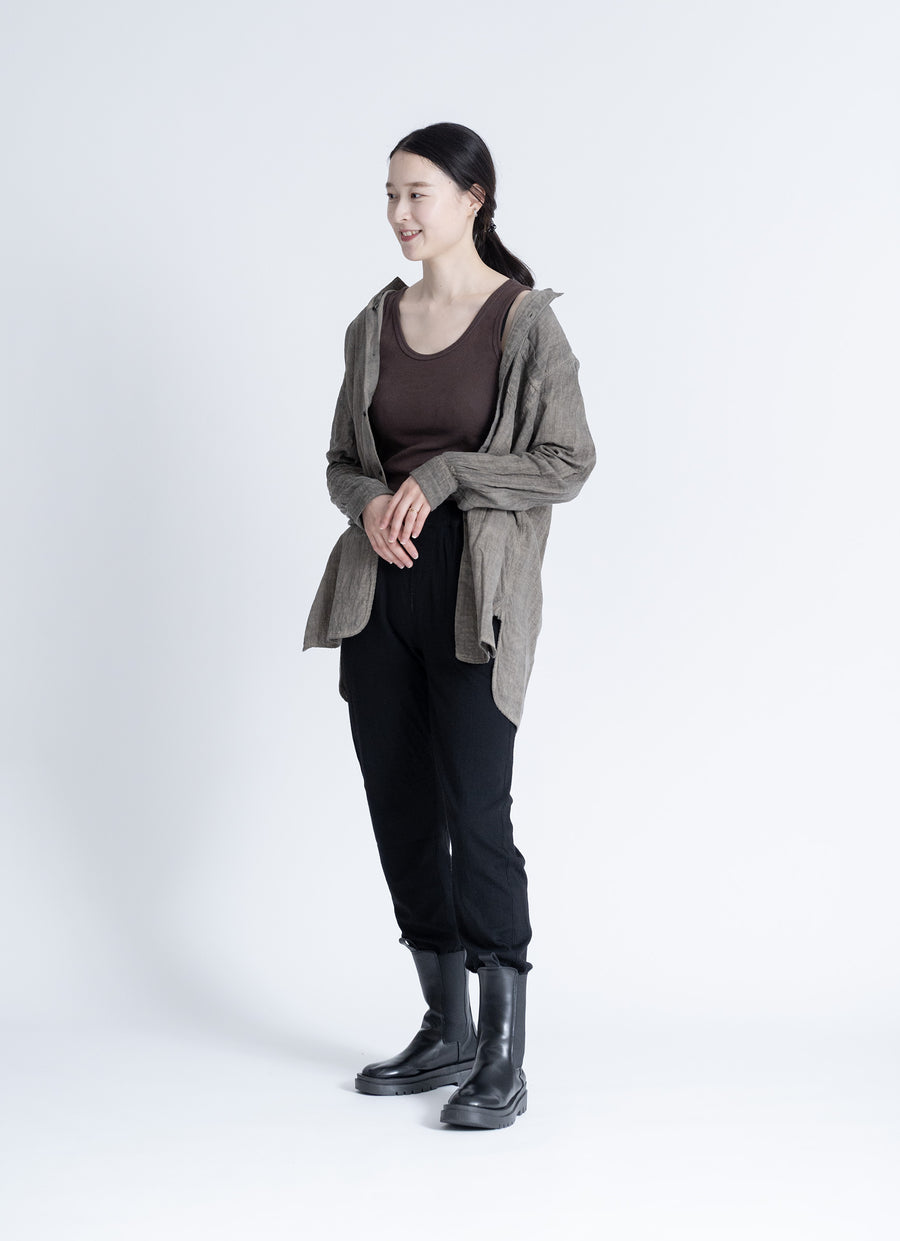 カカオ染めロングシャツ