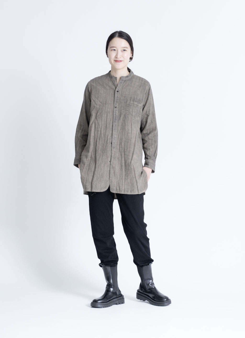 カカオ染めロングシャツ