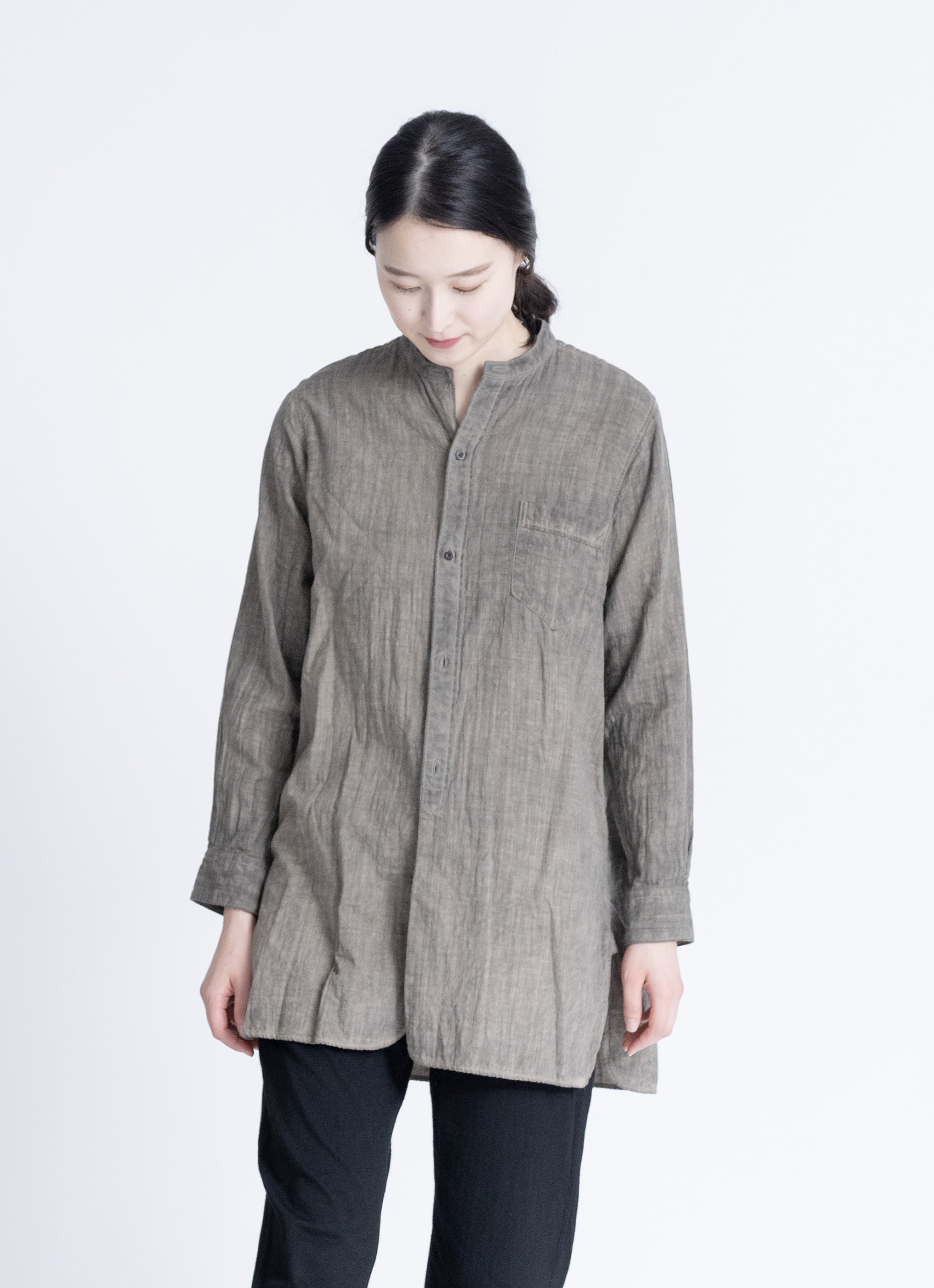 カカオ染めロングシャツ