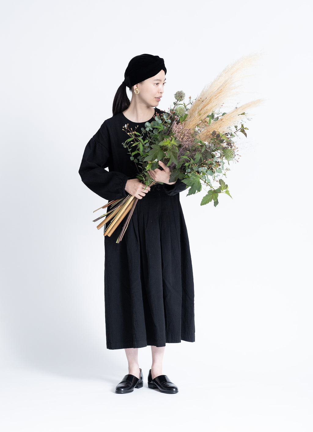 ガーゼプリーツドレス