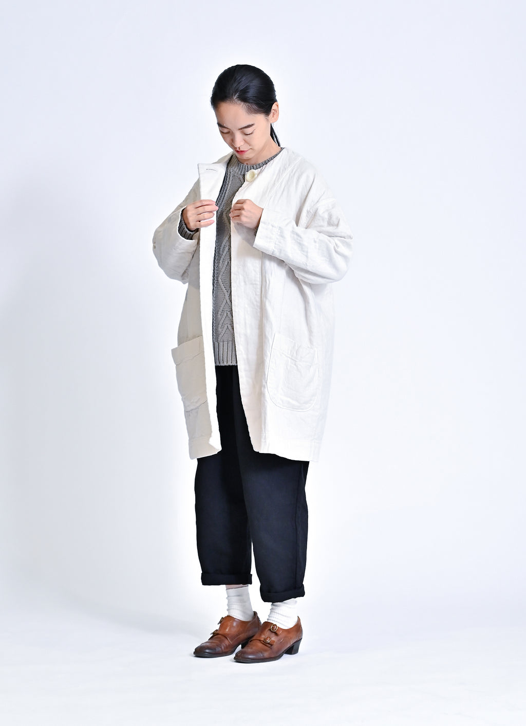 ガーゼロングコート