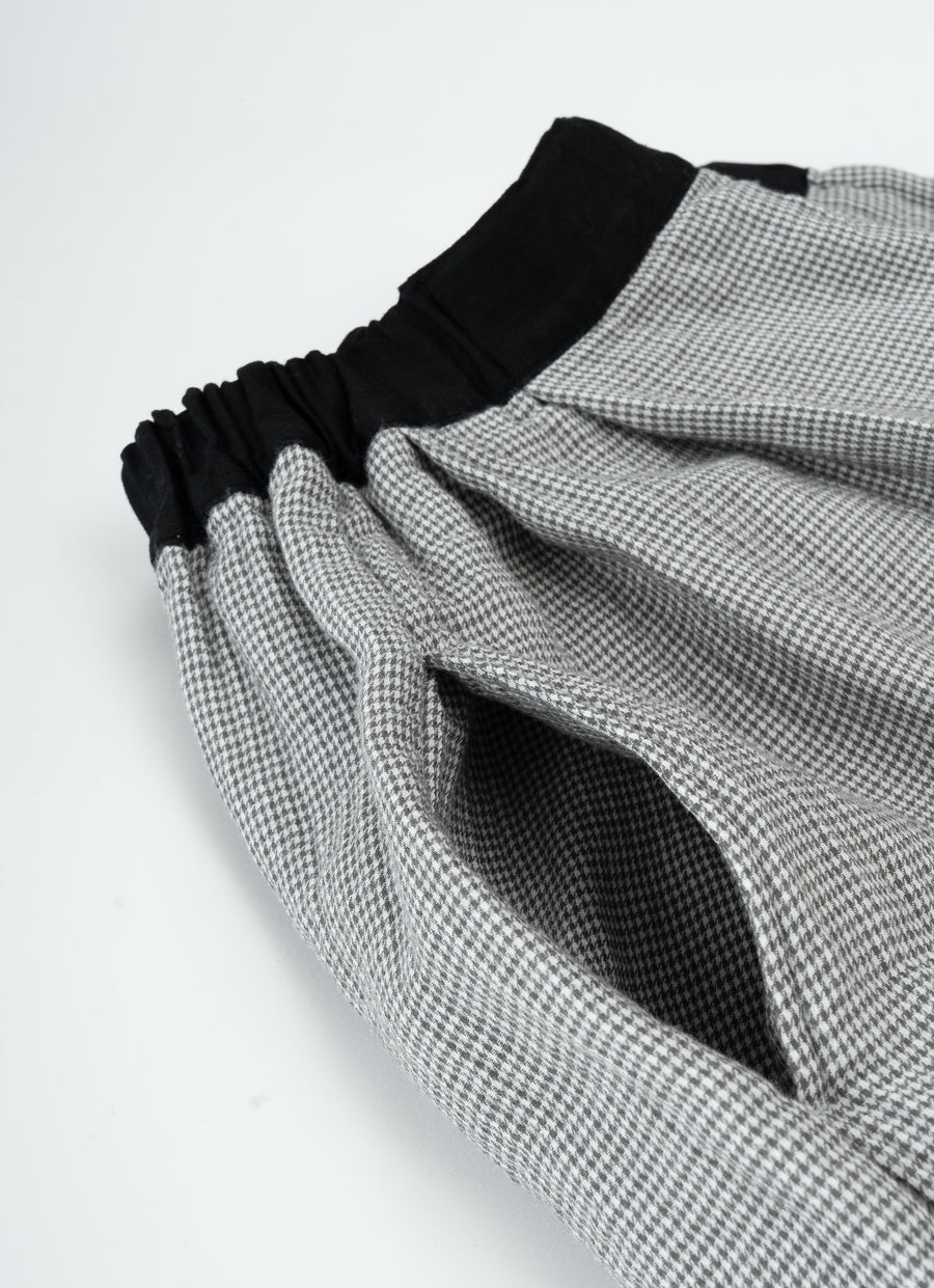 千鳥ガーゼタックギャザーロングスカート