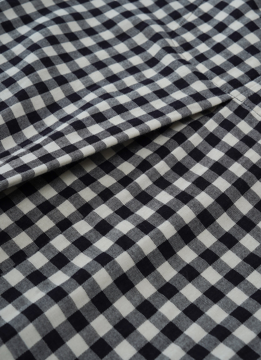 ギンガムガーゼキーネックワンピース