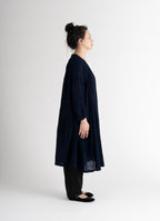 藍染ガーゼギャザーガウン