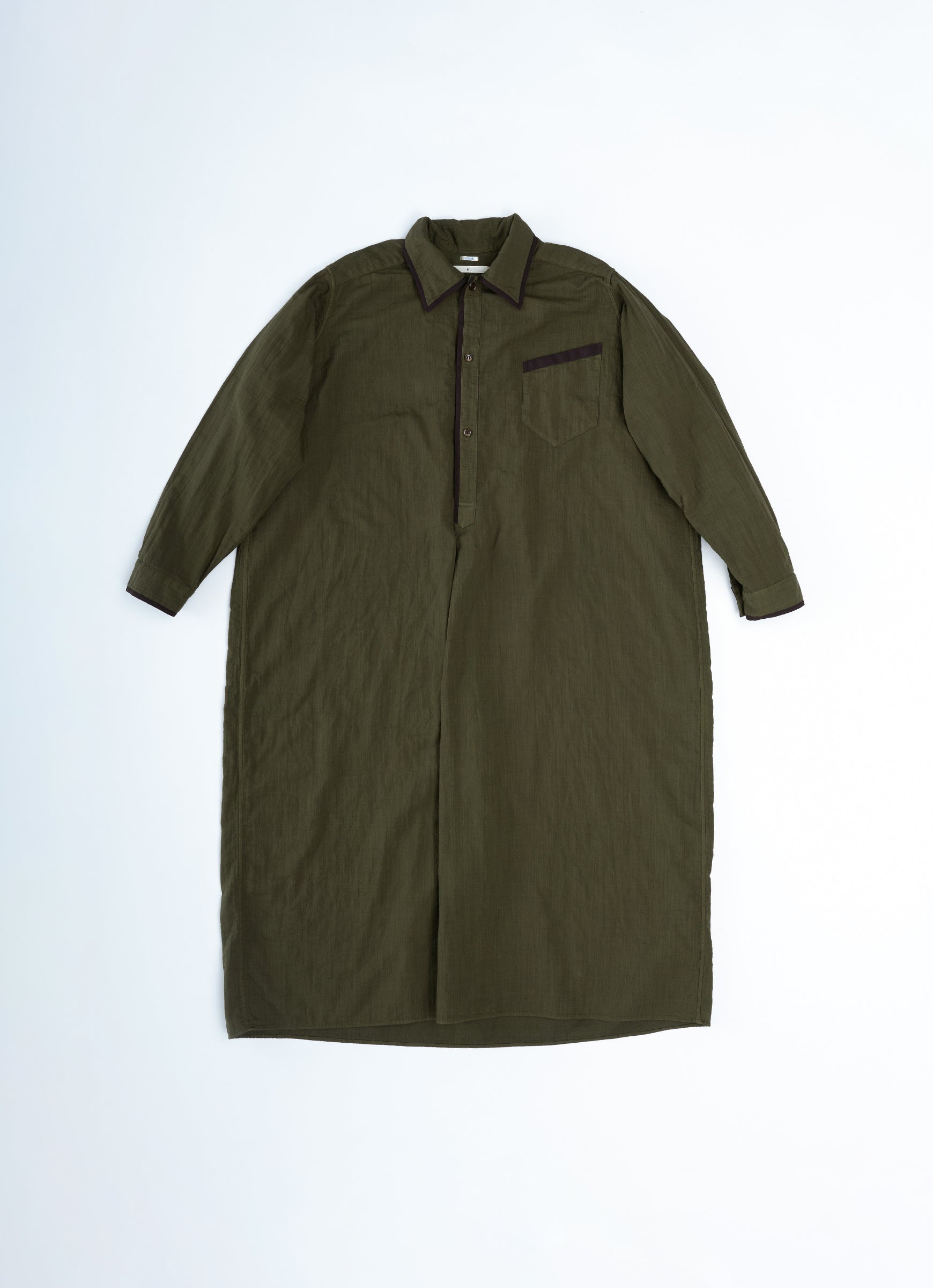 ガーゼロングシャツワンピース