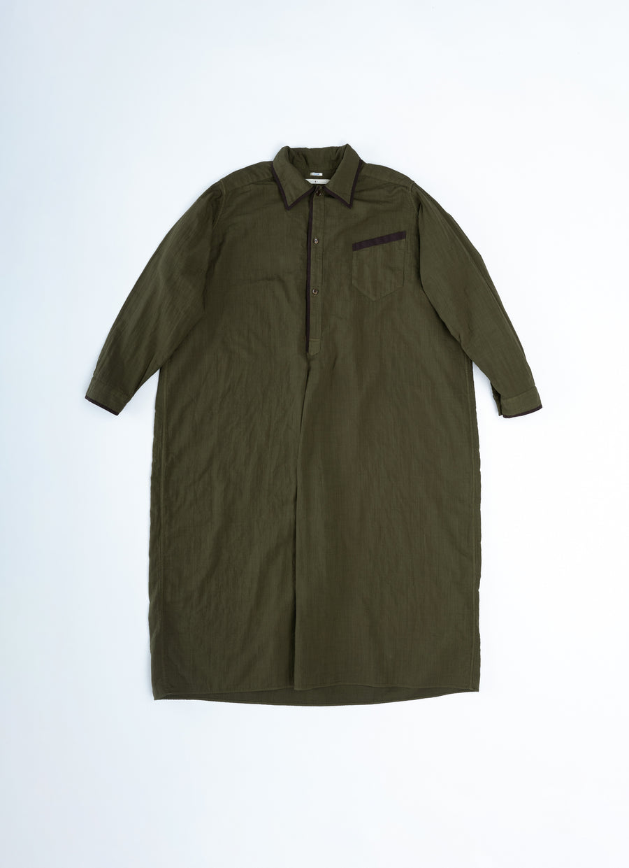 ガーゼロングシャツワンピース