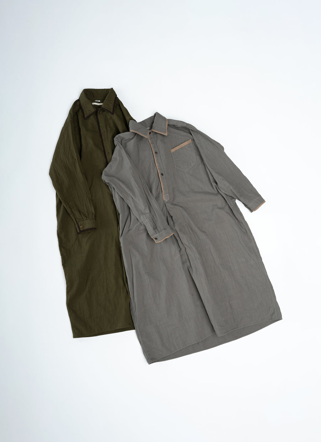 ガーゼロングシャツワンピース