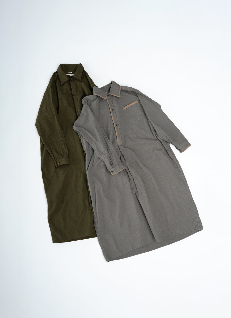 ガーゼロングシャツワンピース