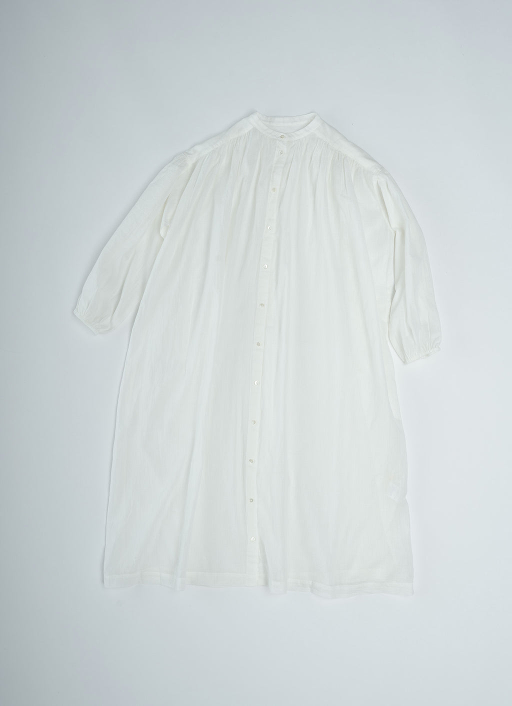 コットンリネンギャザードレス