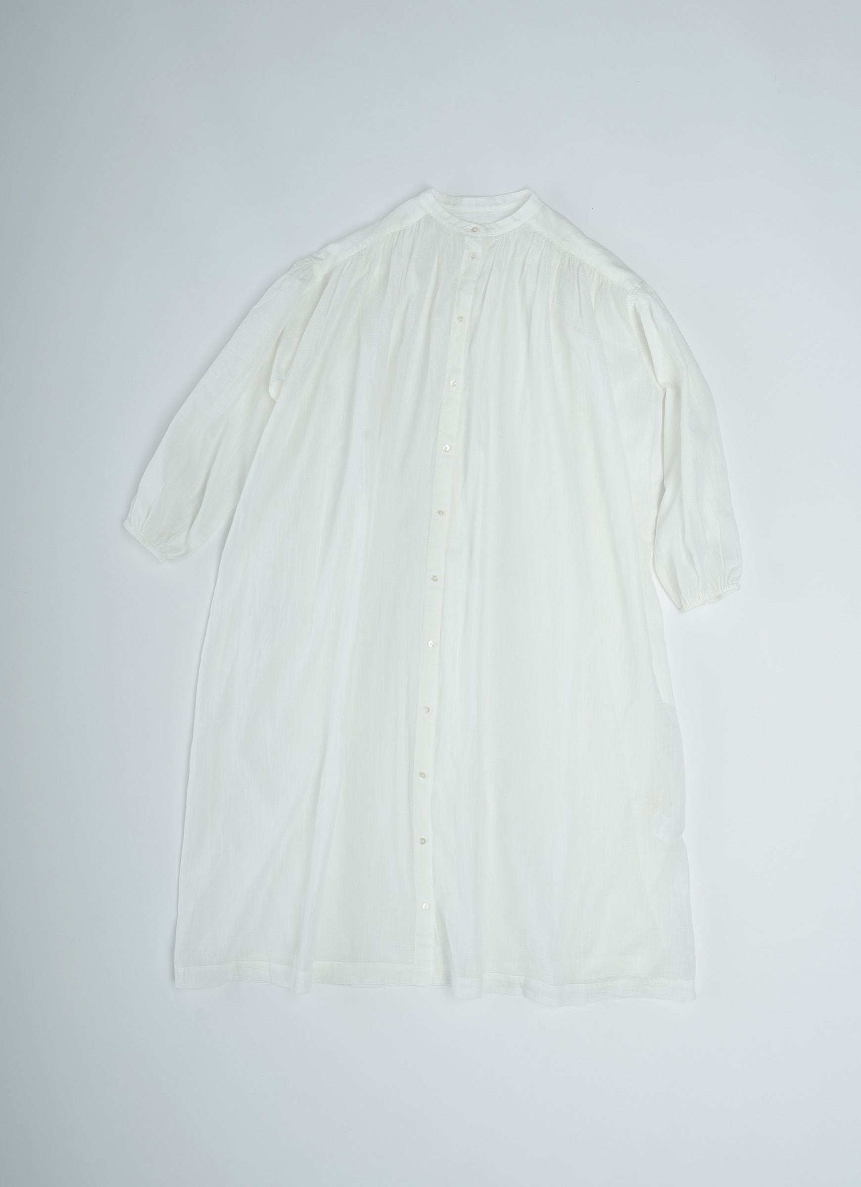 コットンリネンギャザードレス