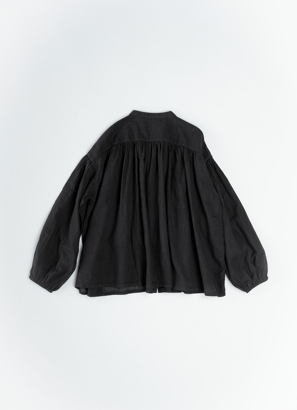 コットンリネンギャザーブラウス