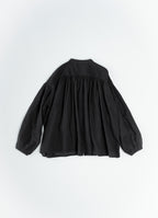 コットンリネンギャザーブラウス