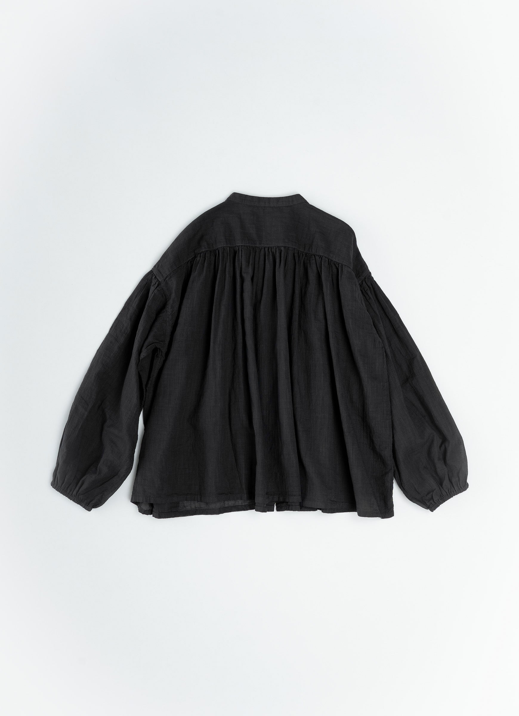 コットンリネンギャザーブラウス