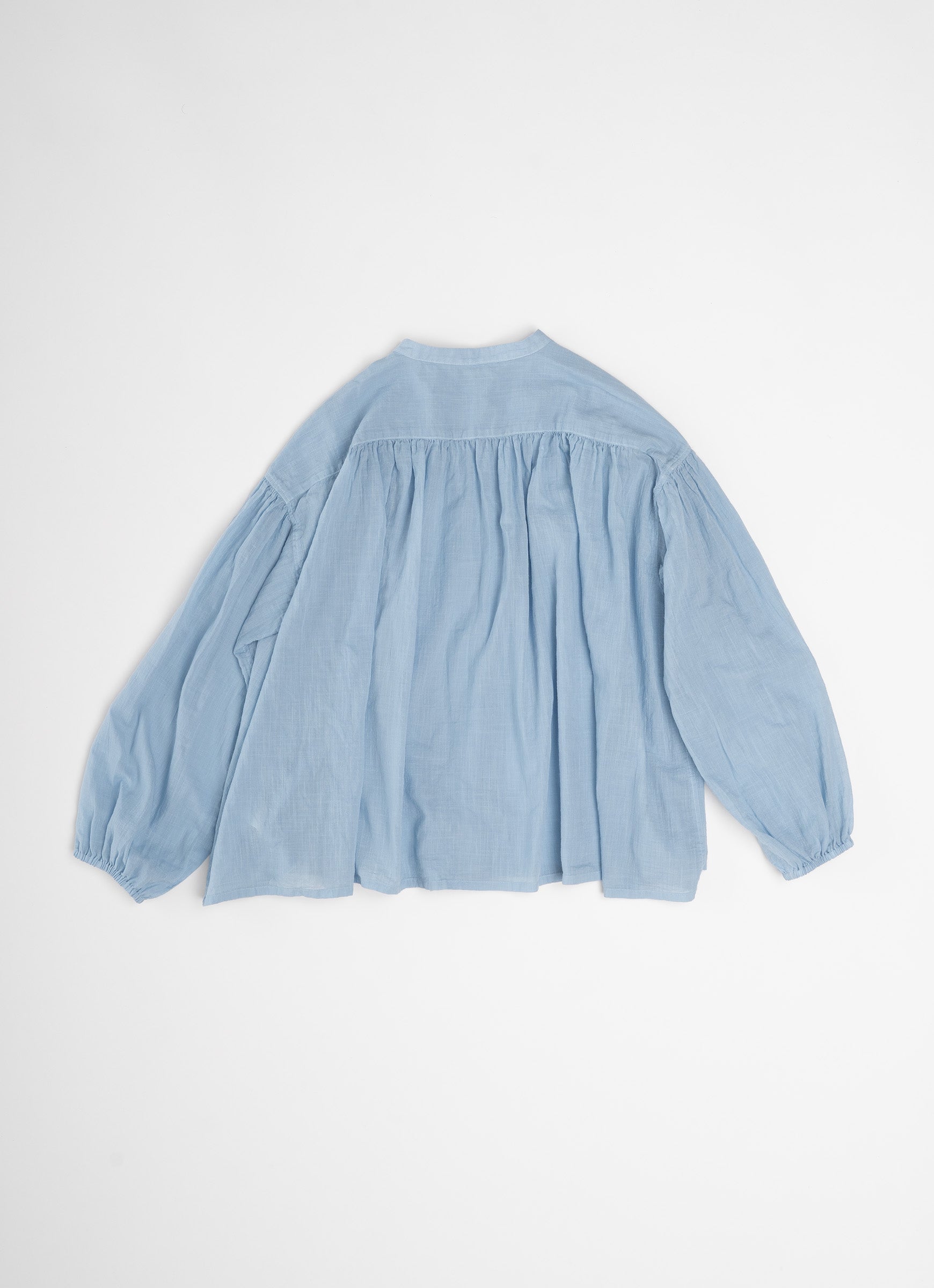 コットンリネンギャザーブラウス