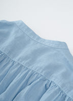 コットンリネンギャザーブラウス