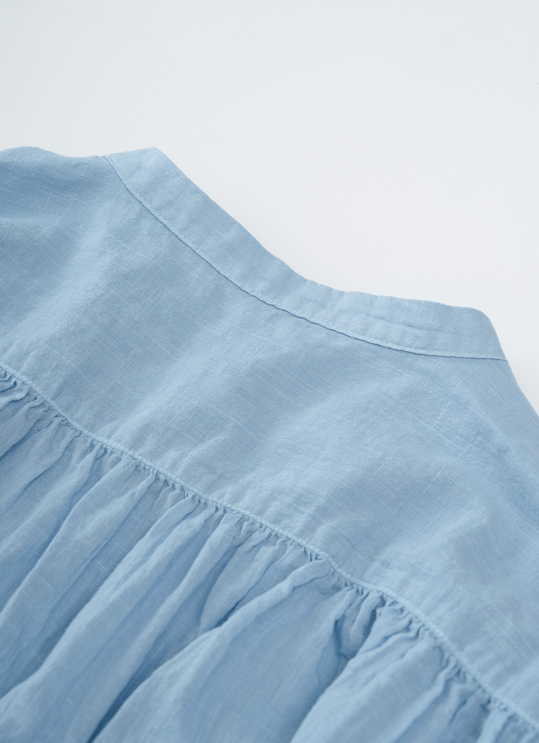 コットンリネンギャザーブラウス