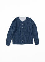 【在庫限り】ウール×コットンクルーネックカーディガン