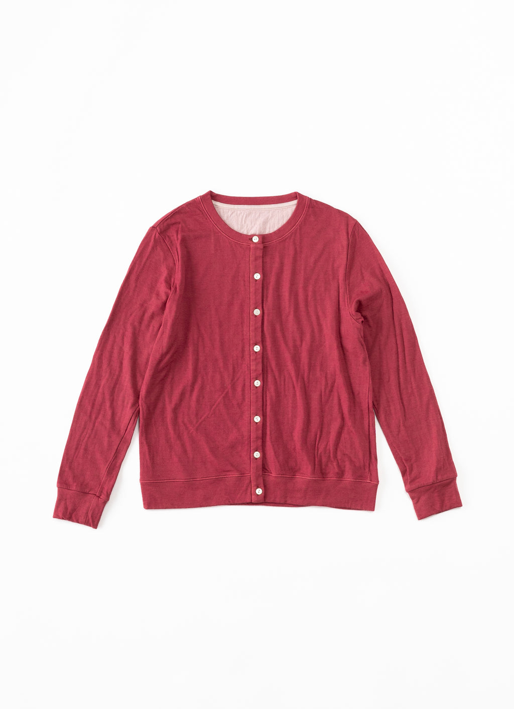 【在庫限り】ウール×コットンクルーネックカーディガン