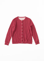 【在庫限り】ウール×コットンクルーネックカーディガン