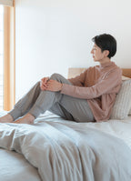 シルク混なめらかスタンドネックプルオーバー