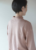 シルク混なめらかスタンドネックプルオーバー