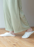 シルク混なめらかリラックスワイドパンツ