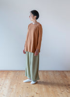 シルク混なめらかリラックスワイドパンツ