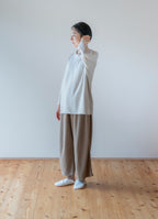 シルク混なめらかリラックスワイドパンツ