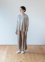 シルク混なめらかリラックスワイドパンツ