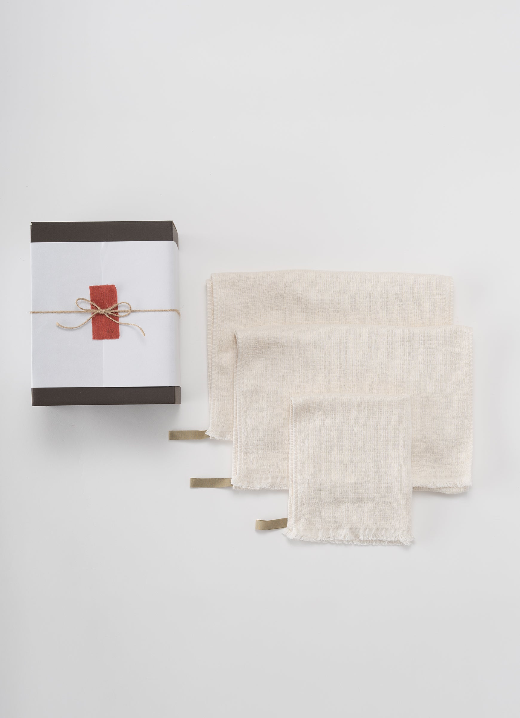 【GIFT BOX】立体織りオーガニックコットンガーゼフェイスタオル2枚・ゲストタオルセット