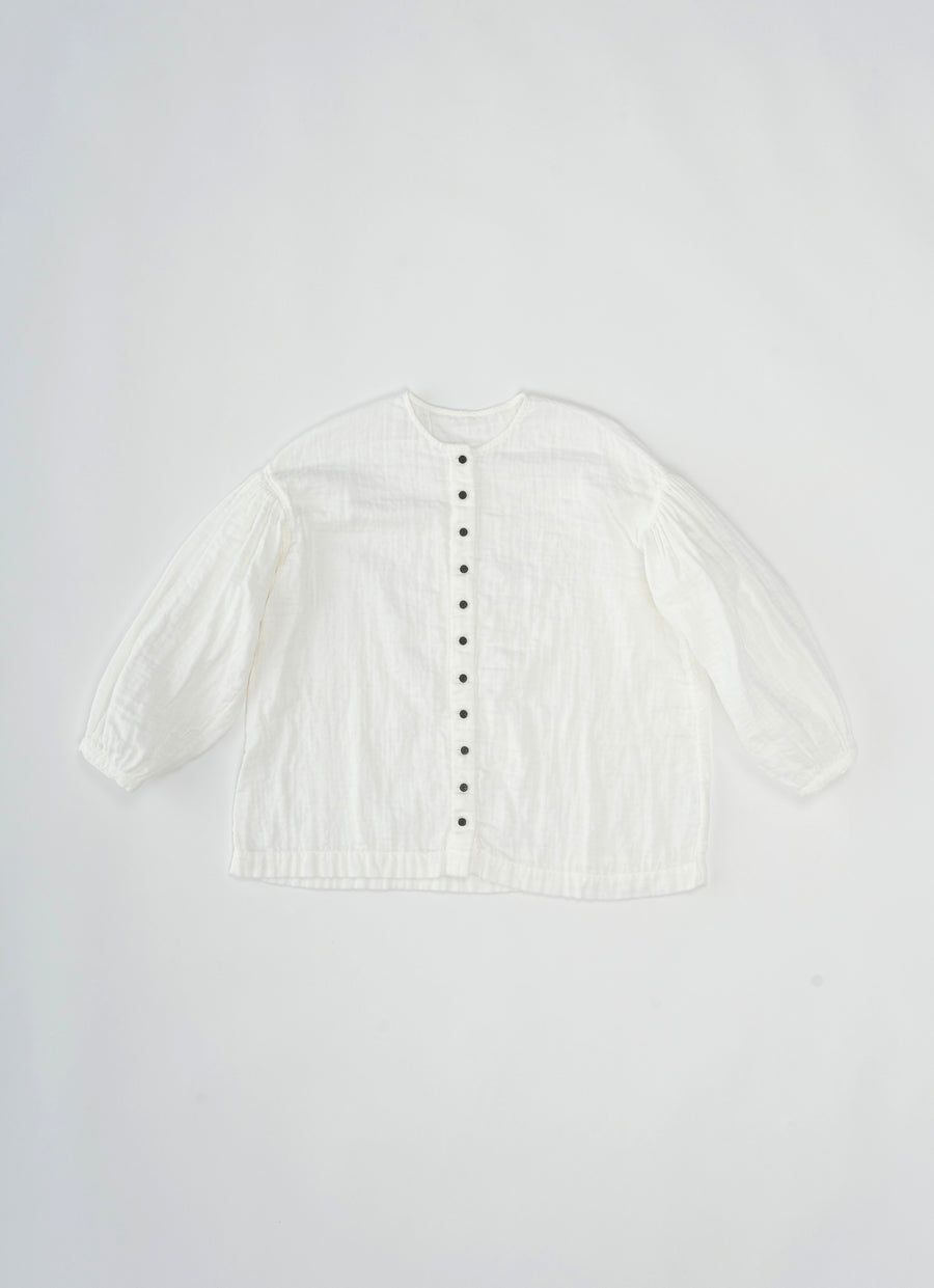 トリプルガーゼクルーネックブラウス