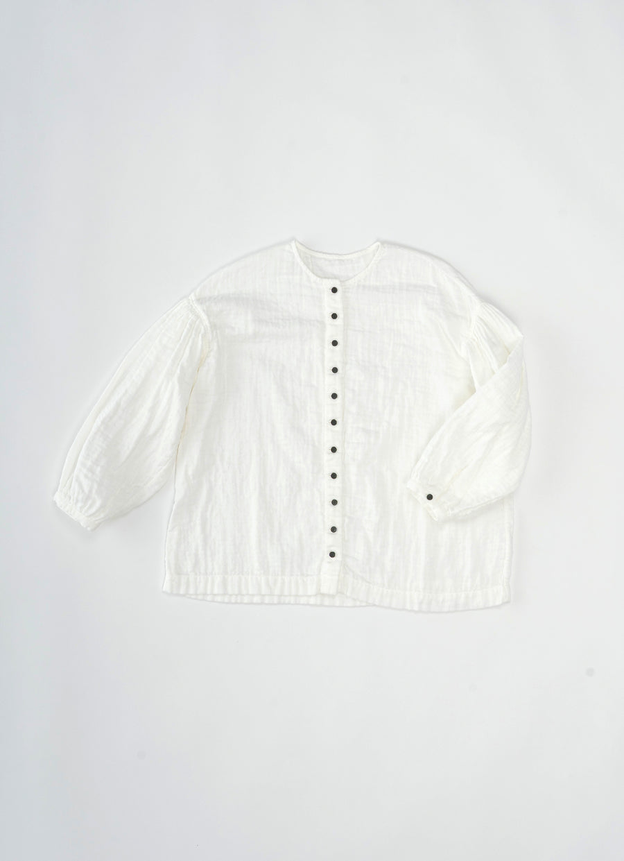 トリプルガーゼクルーネックブラウス