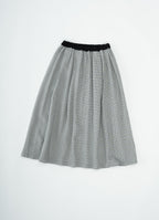 千鳥ガーゼタックギャザーロングスカート