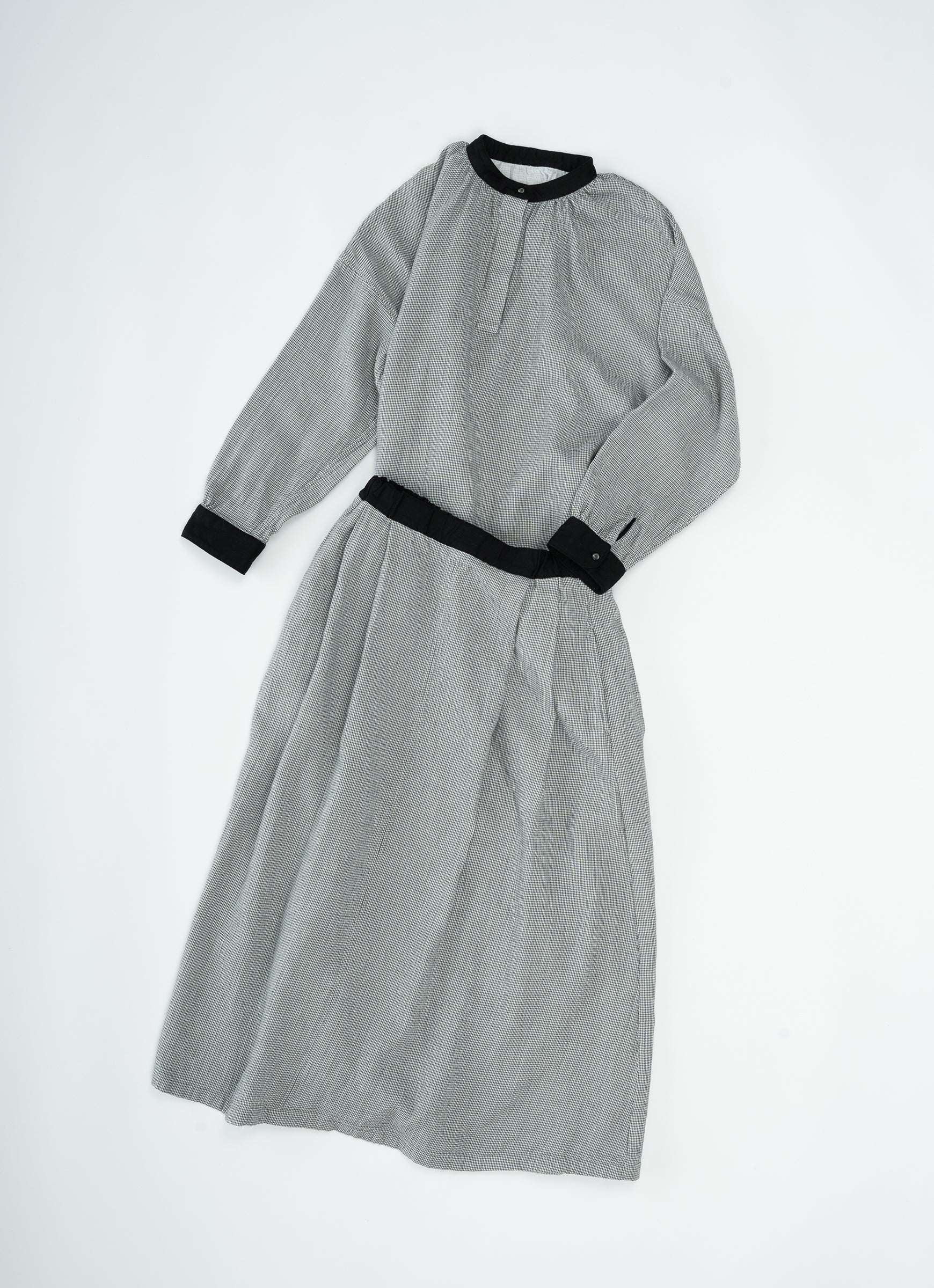 千鳥ガーゼタックギャザーロングスカート