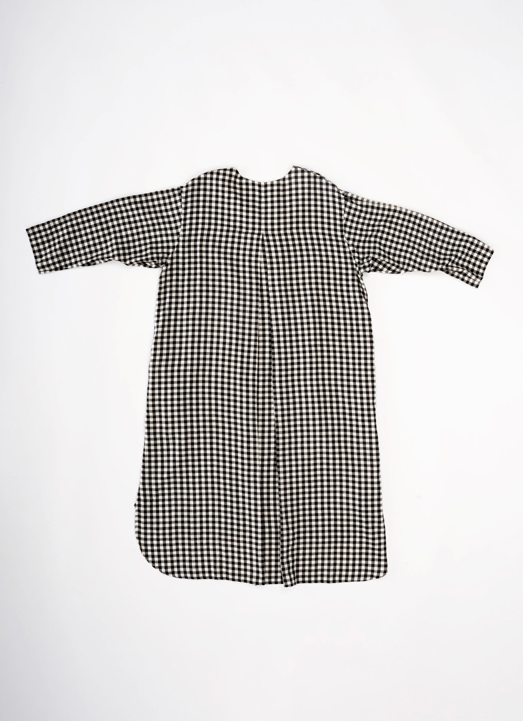 ギンガムガーゼキーネックワンピース