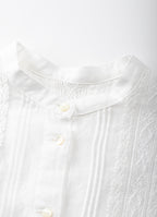 ピンタックレースブラウス