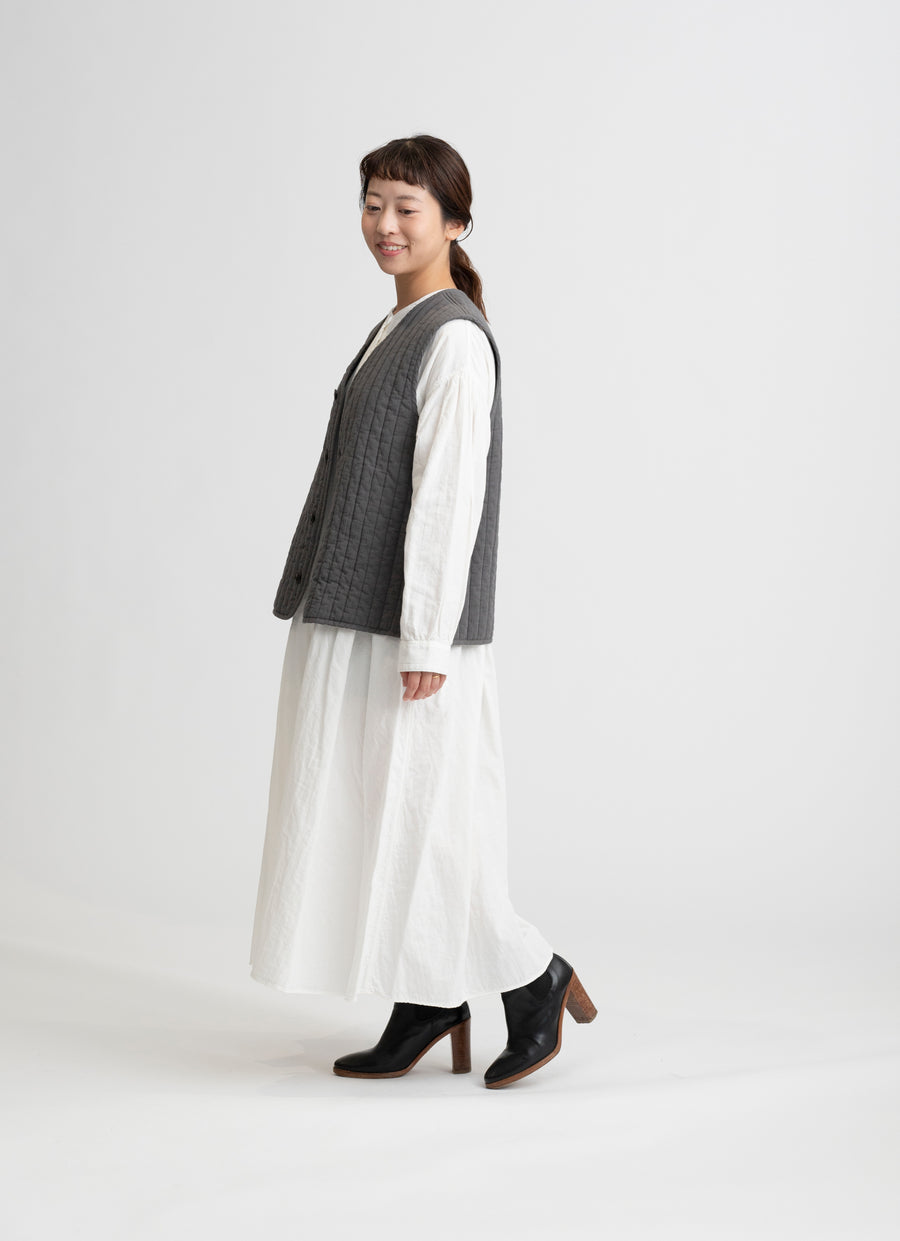 【在庫限り】キルティングベスト（オリジナルストライプキルトガーゼ）