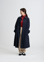 【在庫限り】ステンカラーコート（リサイクルコットン混二重ガーゼ）