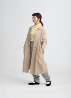 【在庫限り】ステンカラーコート（リサイクルコットン混二重ガーゼ）