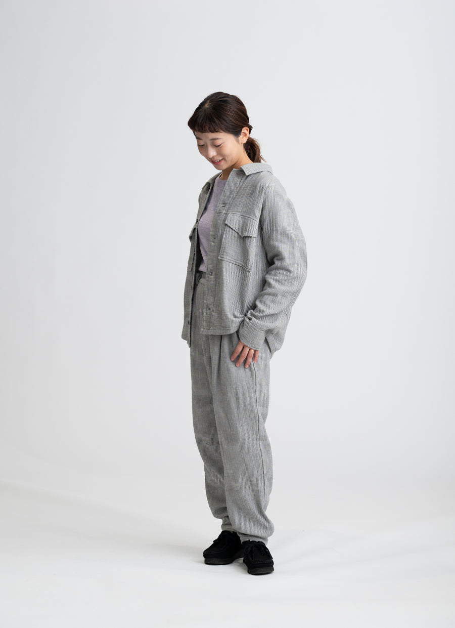 【在庫限り】ワークジャケット（リサイクルコットン混千鳥二重ガーゼ）