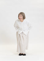 バンドカラーブラウス