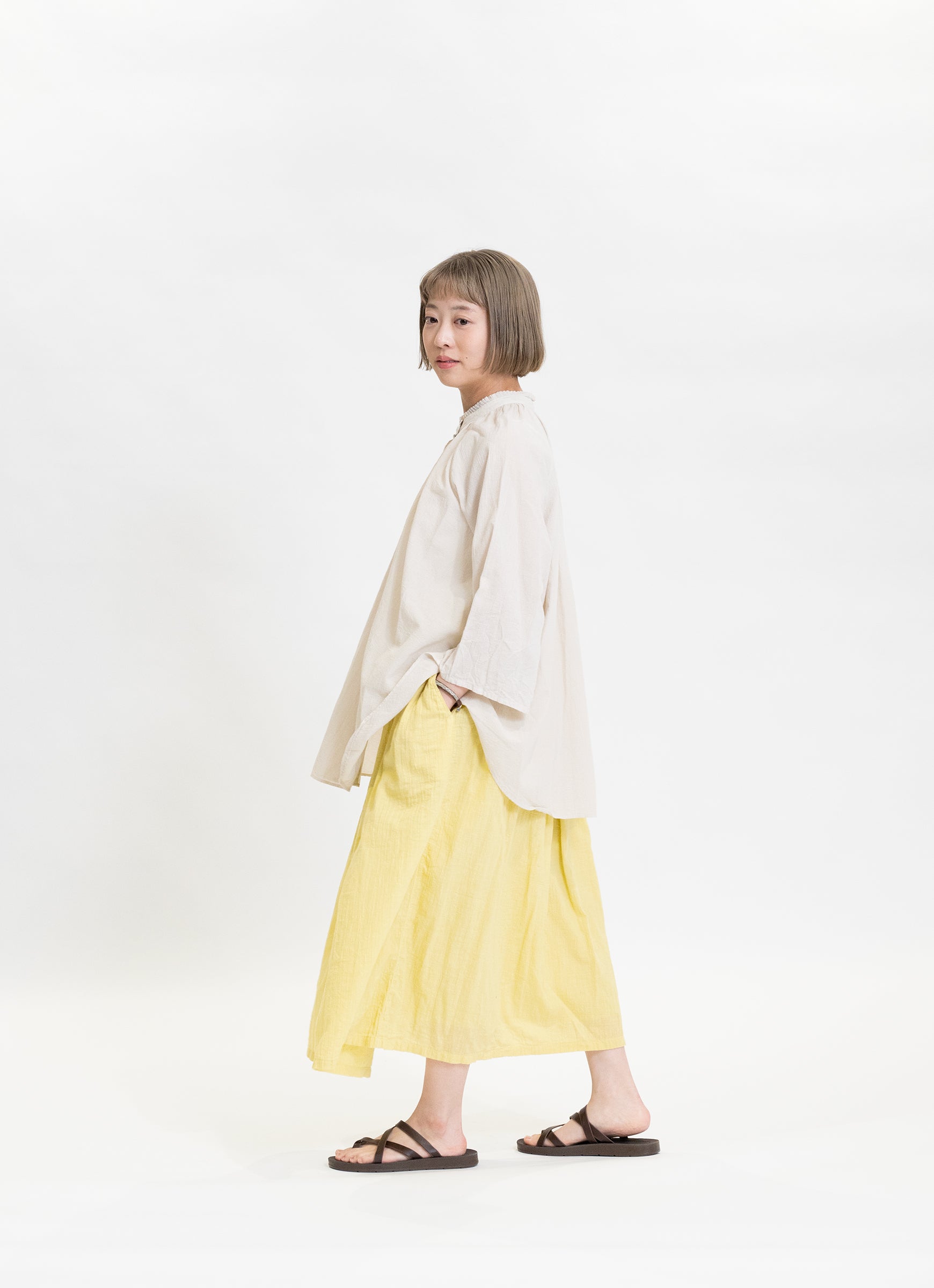 【在庫限り】ガーゼギャザースカート